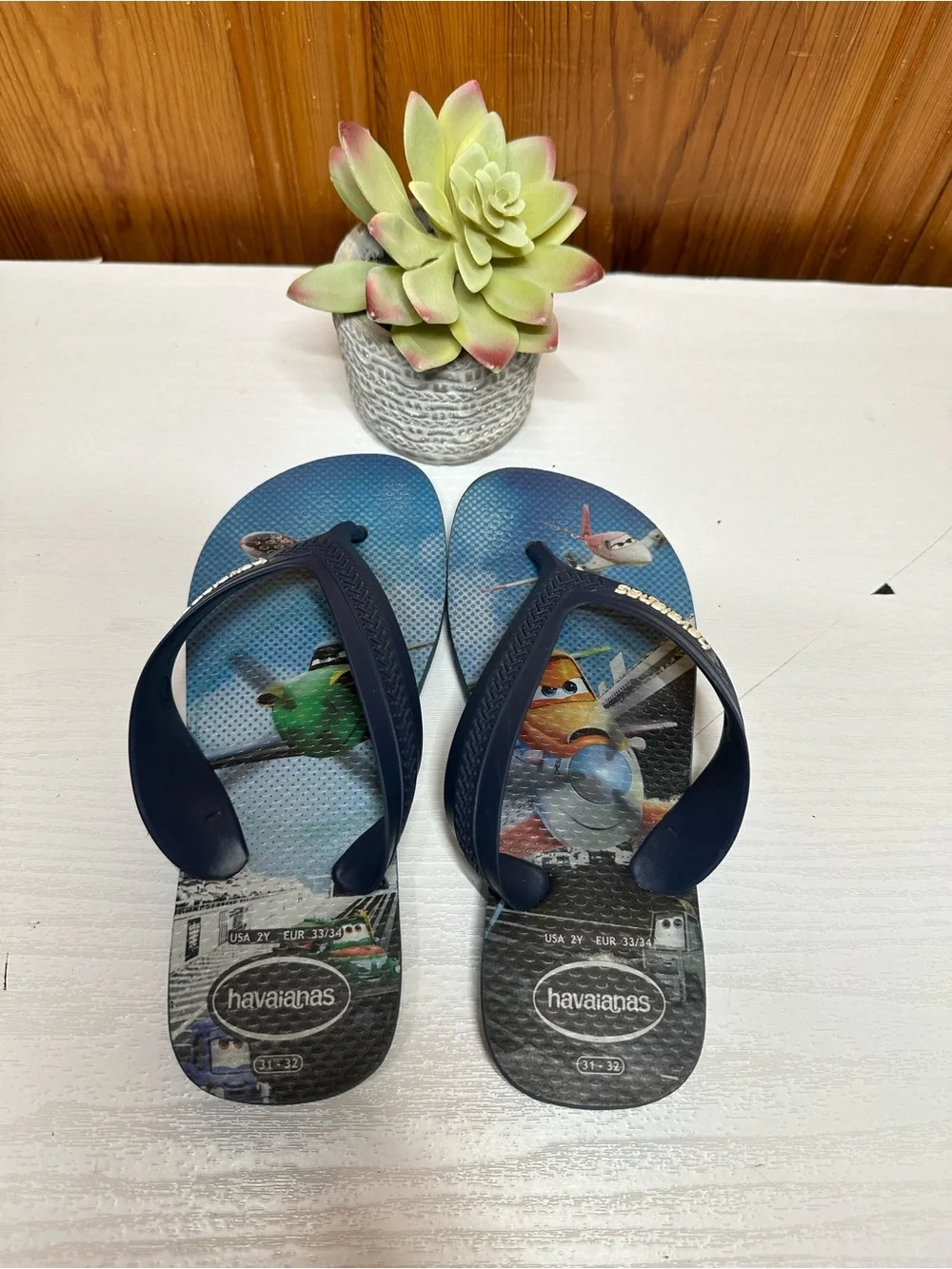 Havaianas Blue Graphic Flip Flops